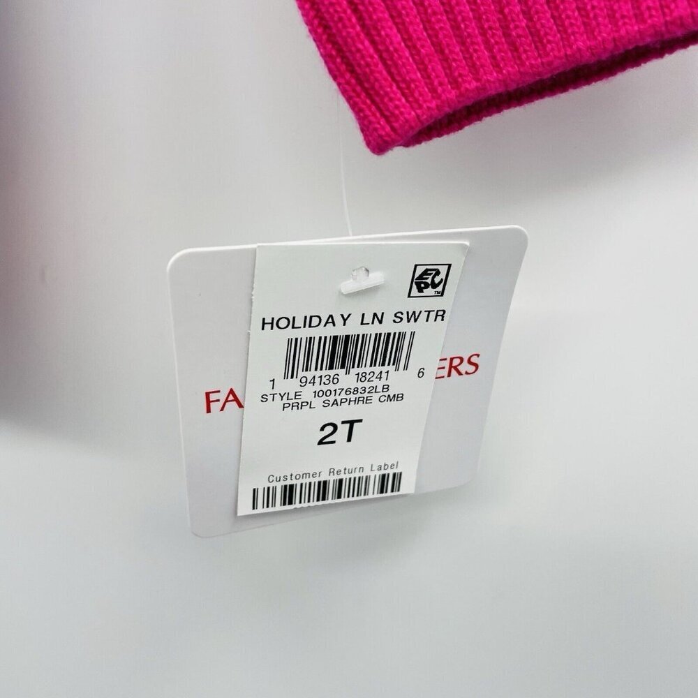 Holiday Lane Toddler Boys 2T Santa Bear Long Sleeve‎ Sweater in Purple $40 269 - Picture 6 of 7